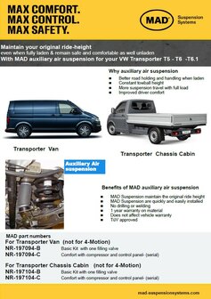 Hulp Luchtvering Set MAD NR-197104-B VW Transporter T6, T6.1